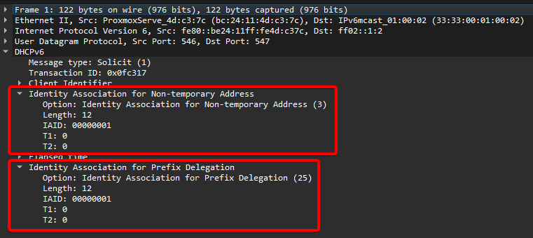 Wireshark DHCPv6 pfSense